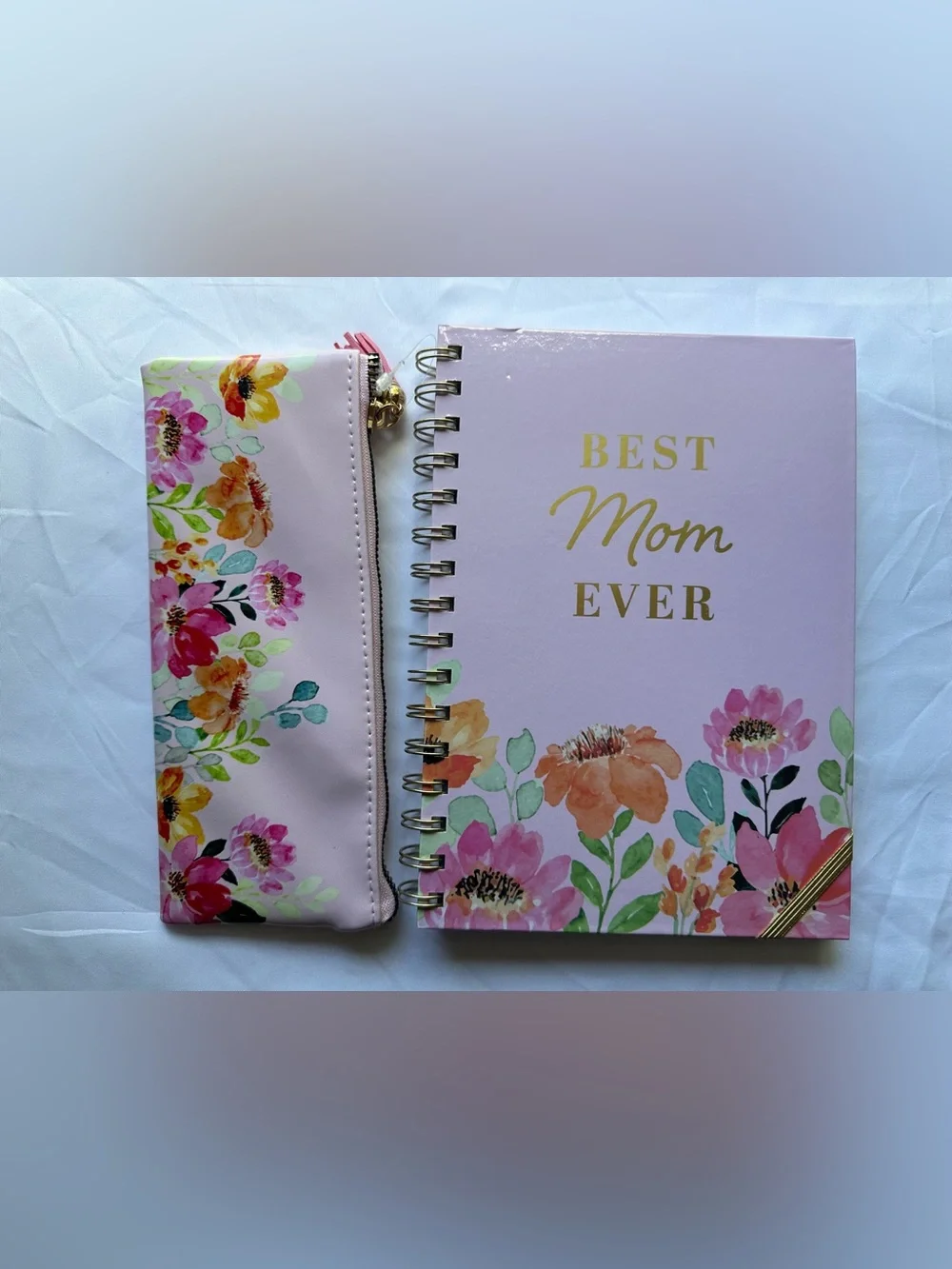 Scribble & Scribe Best Mom Ever A5 Notebook Pouch Set Pink Floral 96 Sheets